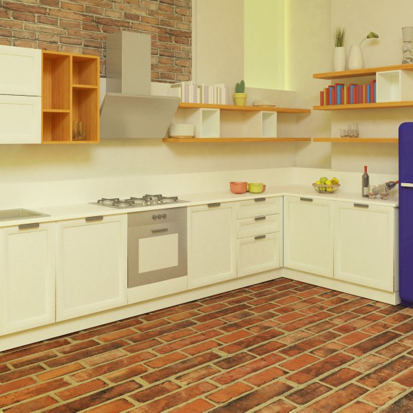 Render cucina | Profili - Falegnameria & Design Rendering cucina. Progettazione su misura dell'arredamento di un appartamento.
